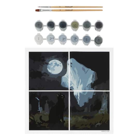 Black Cat & Ghost Paint-by-Number Gallery Mini Kit by Artist's Loft